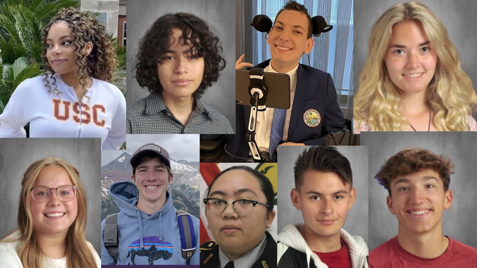 A collage of the faces of students represented in this blog post